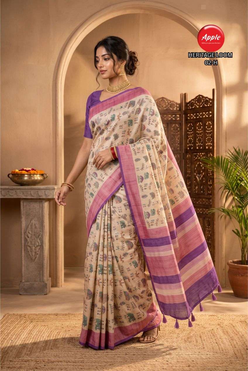 APPLE HERITAGE LOOM VOL 2 SUPER SOFT AND PURE ART SILK FABRIC SAREE WHOLESALE IN SURAT